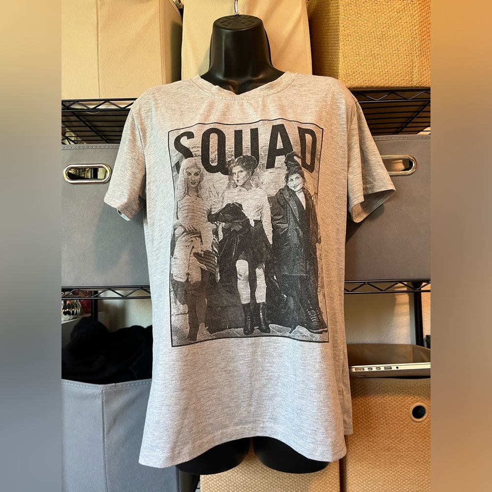 Grey Witchy 'Squad' Graphic Tee - women’s Crew Neck Shirt
